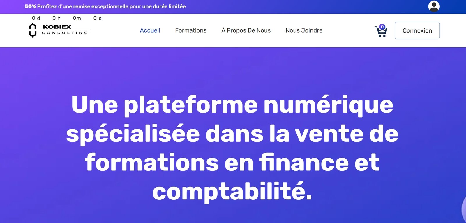 Plateforme numérique spécialisée dans la vente de formations en finance et comptabilité